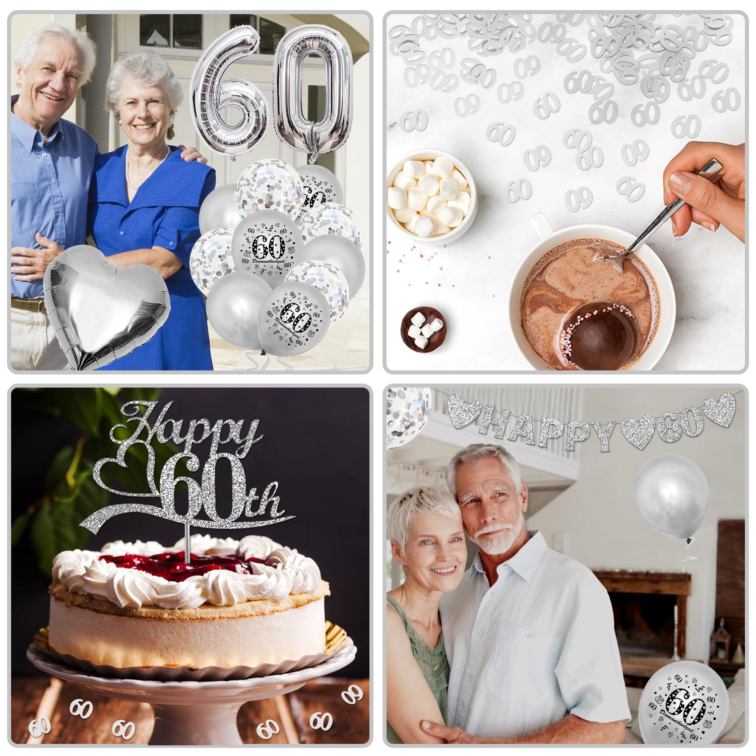 Coriandoli Per 60° Anniversario Di Matrimonio – 30g A Forma Di Diamante E Cuore – Perfetti Per Decorazioni Tavolo, Festa Nozze Di Diamante