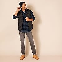 Vista 5 de Yaxa Essentials Camisas de franela de manga larga para hombre, corte ajustado, a cuadros con botones