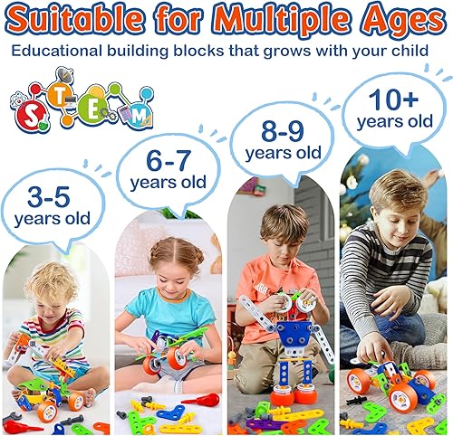 Miniatura 5 de Babyiland Building Blocks for Kids Ages 4-8 STEM Building Toys Erector Set for Boys Age 4-7 6-8 8-10 Educational Construction Toys Learning
