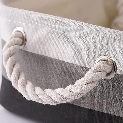 Vista 145 de Caja de almacenamiento para estantes, paquete de 6 canastas pequeñas de tela para organizar, cubos de almacenamiento plegables con asas para Blanco