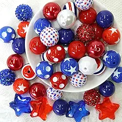 Contas de chiclete de 20 mm para fazer canetas, 50 peças de contas grandes para canetas, mistura a granel de chiclete, contas coloridas de strass para fabricação de joias (azulado)