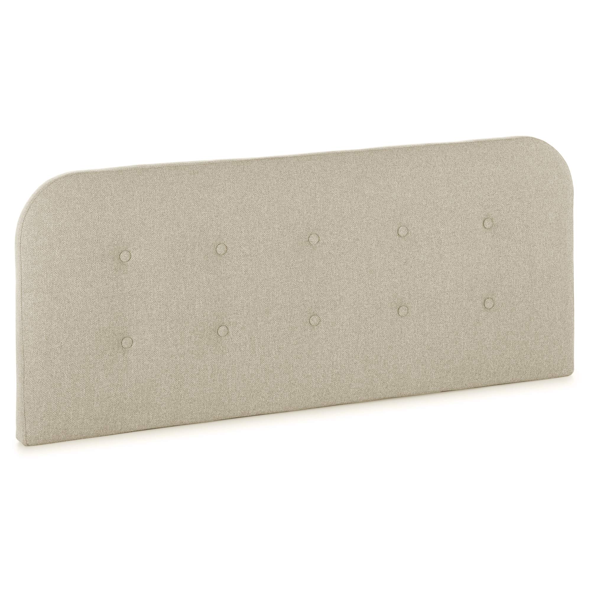 Cabecero tapizado Saona 140x60 cm Color Beige, Acolchado con Espuma, para Cama 135 cm, Botones en capitoné, 8 cm de Grosor, Incluye herrajes para Colgar