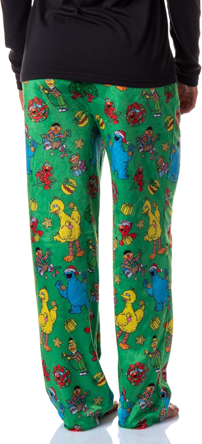 Sesame Street Women's Holiday Party Elmo Cookie Monster Bert Big Bird Sleep Pajama Pants - Image 4