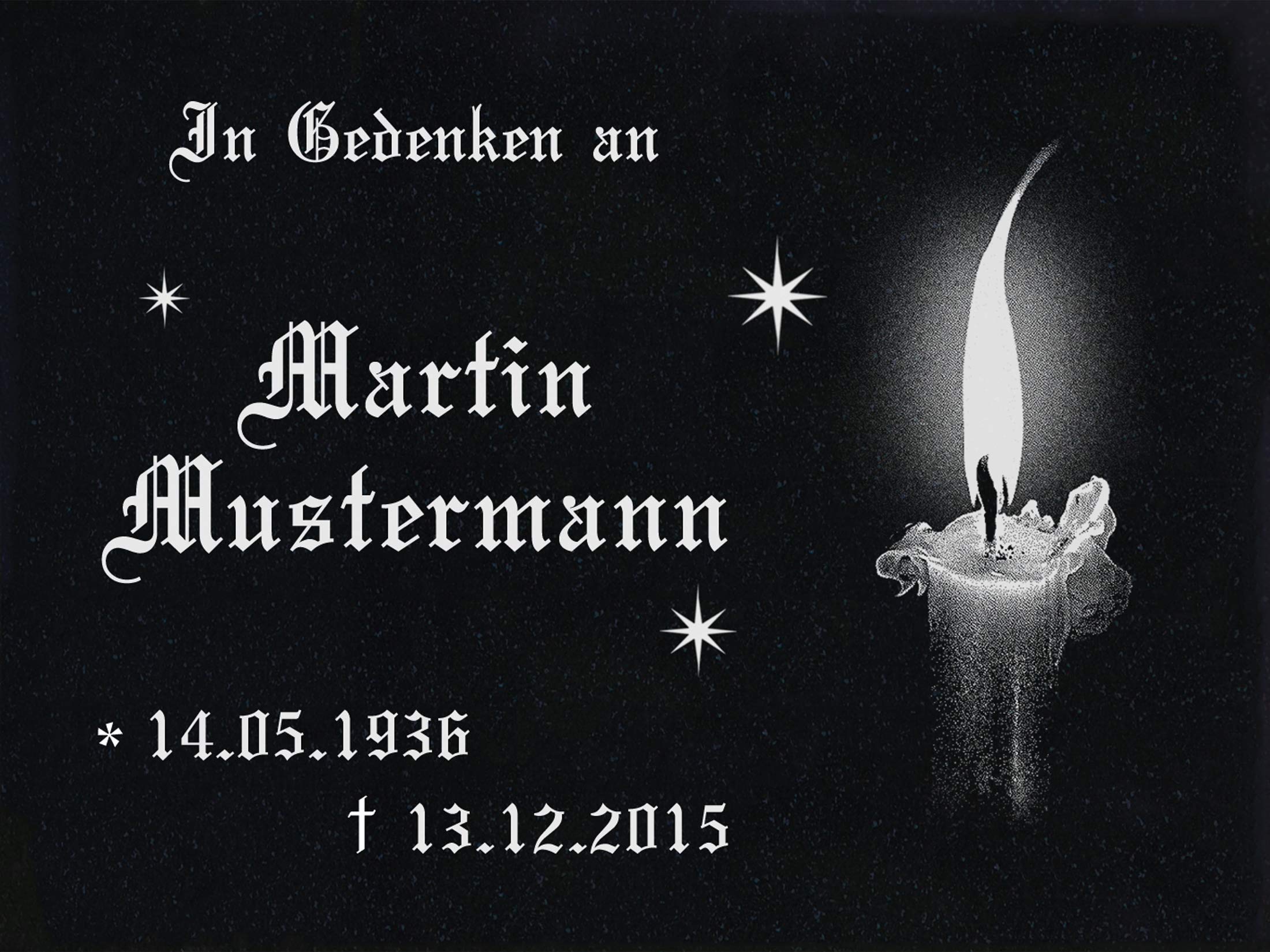 Granit Grabstein, Grabplatte oder Grabschmuck mit dem Motiv Grabstein-gg31s und Ihrem Text/Daten