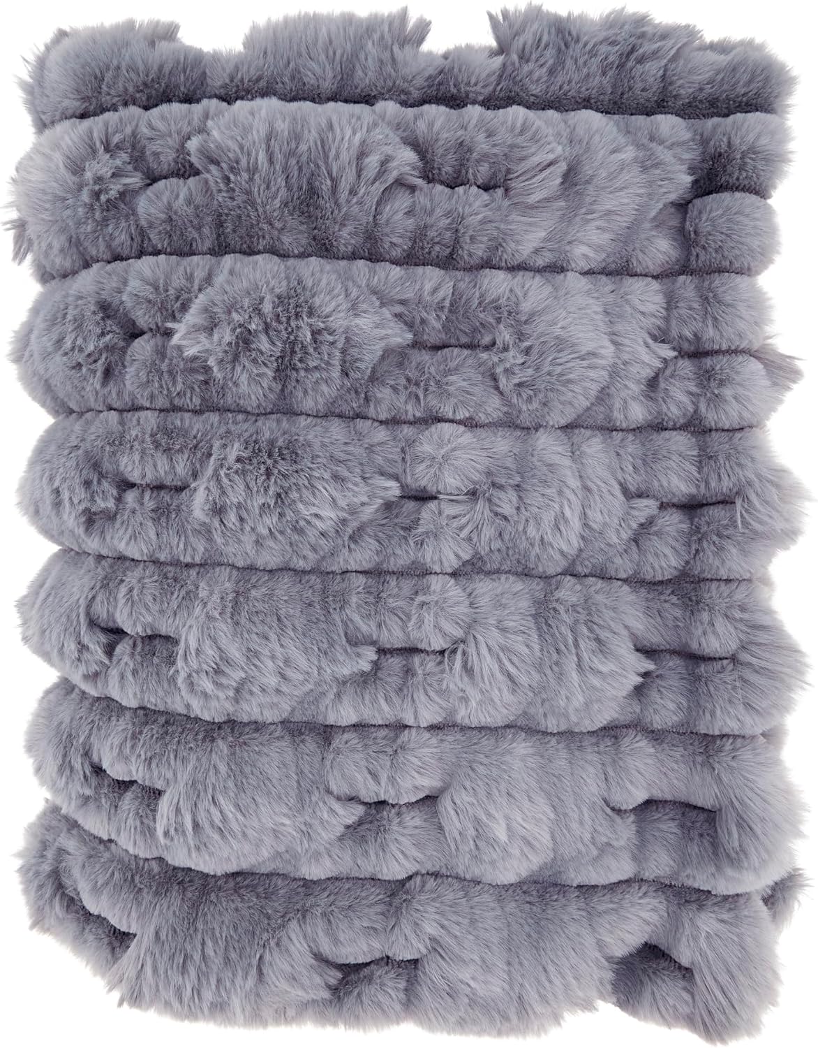 SARO LIFESTYLE Furry Haven Faux Rabbit Fur Throw