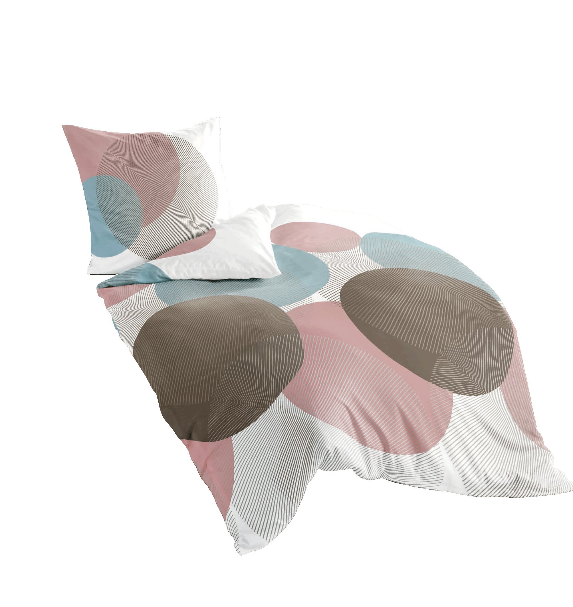 Bierbaum Bettwäsche Dessin, Mako Satin, Baumwolle, rosa, 135 x 200 cm, Made In Germany