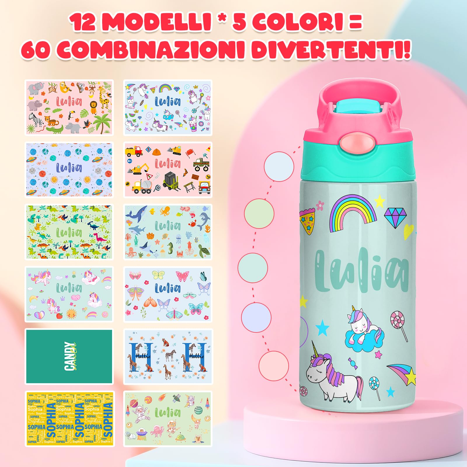Borraccia Termica Personalizzata Minecraft 500 Ml - Acciaio Inox Per Bambini E Adulti, Isotermica - Foto 4