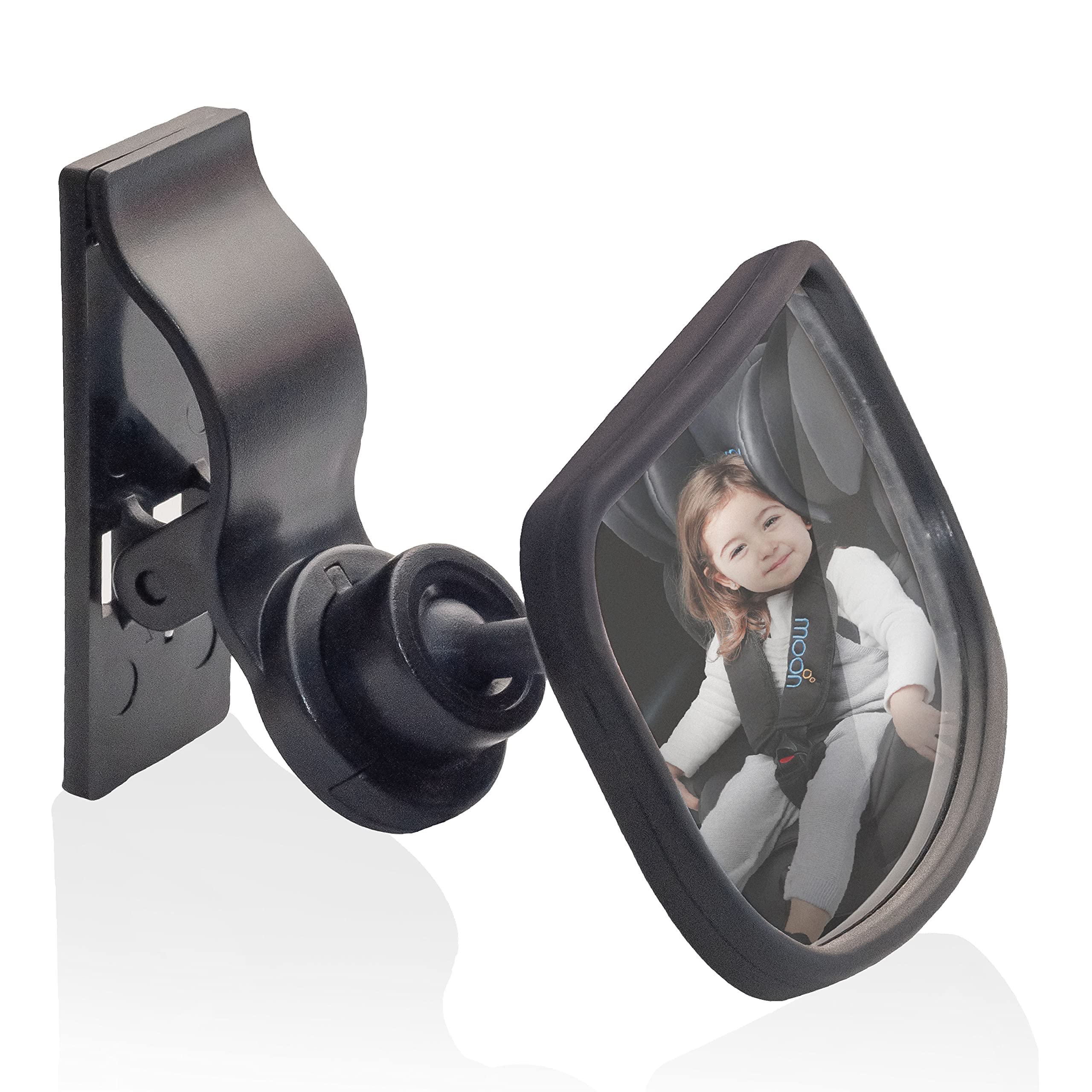 The Moon Brand Deluxe Rear View Baby Car Mirror Back seat Side mirror-Black