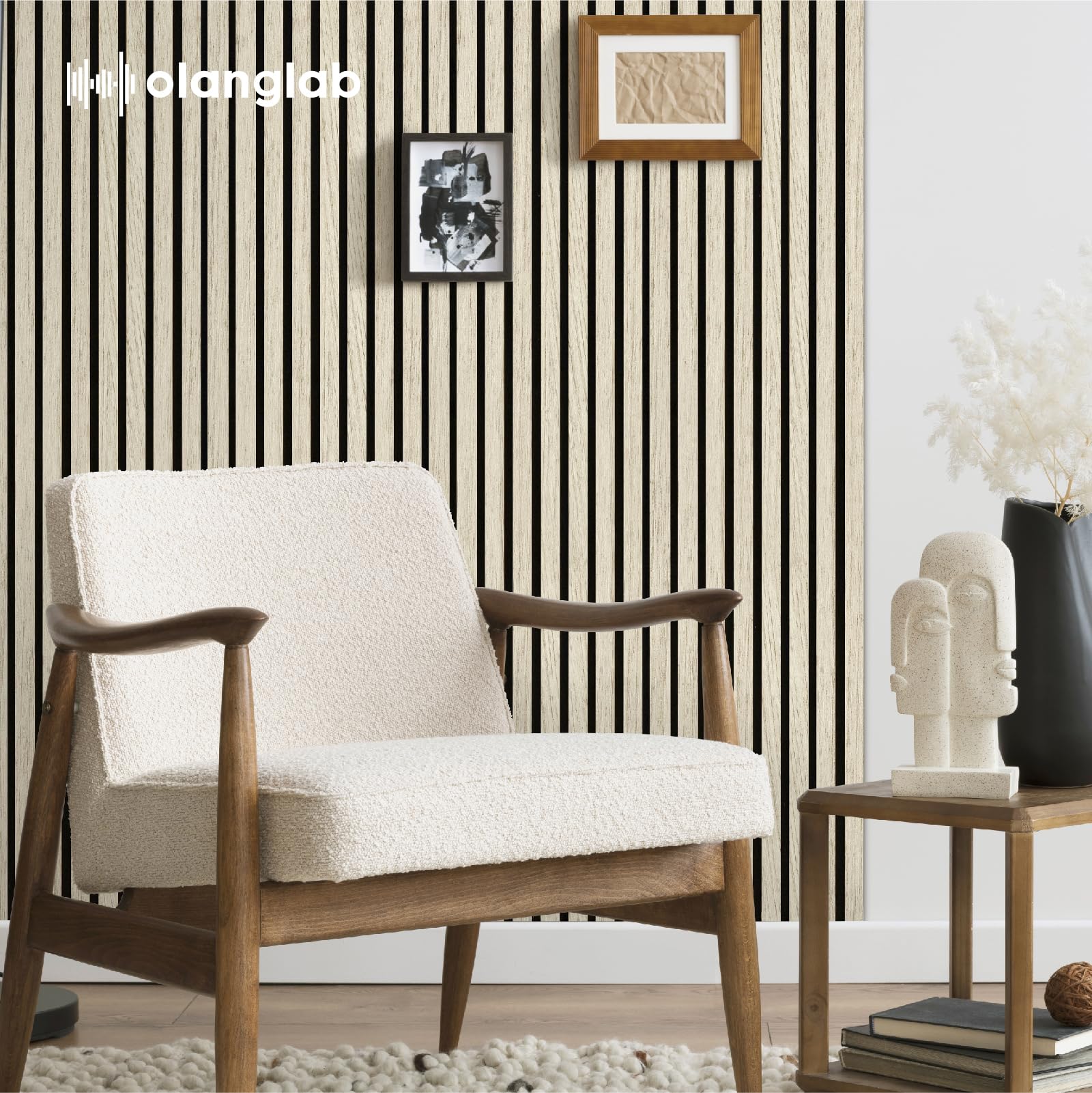 Snapklik.com : Olanglab Wood Wall Panels 4 Pack, Wood Slat Acoustic ...