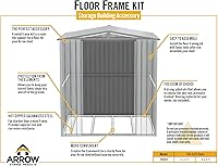 Vista 5 de Arrow Kit de marco de suelo para cobertizos de almacenamiento Arrow Elite, cobertizos de 6 pies de profundidad