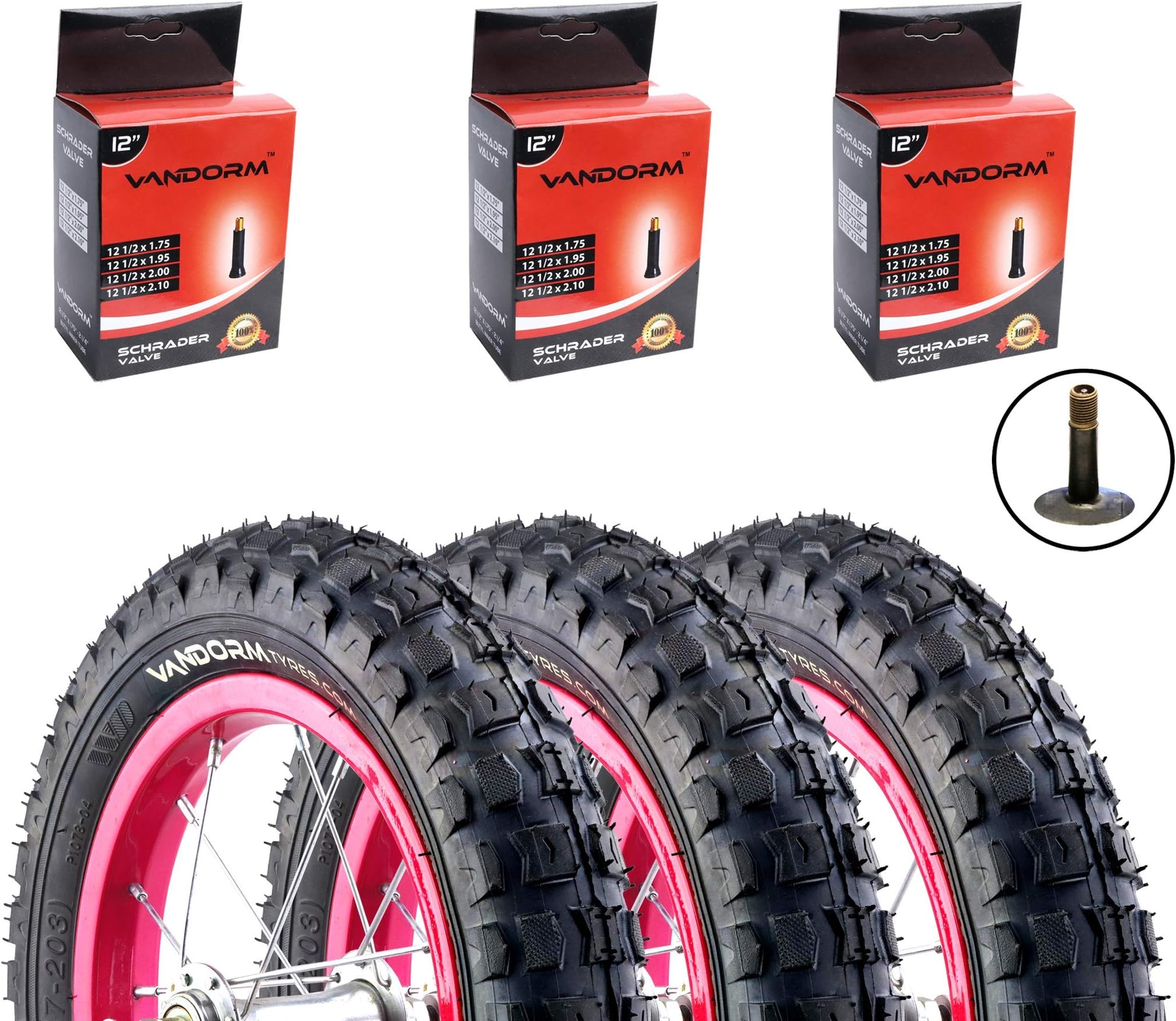 Vandorm Pram Tyres & Inner Tubes Rocket 12 1/2 x 2 1/4 Buggy Pushchair Bike Sets