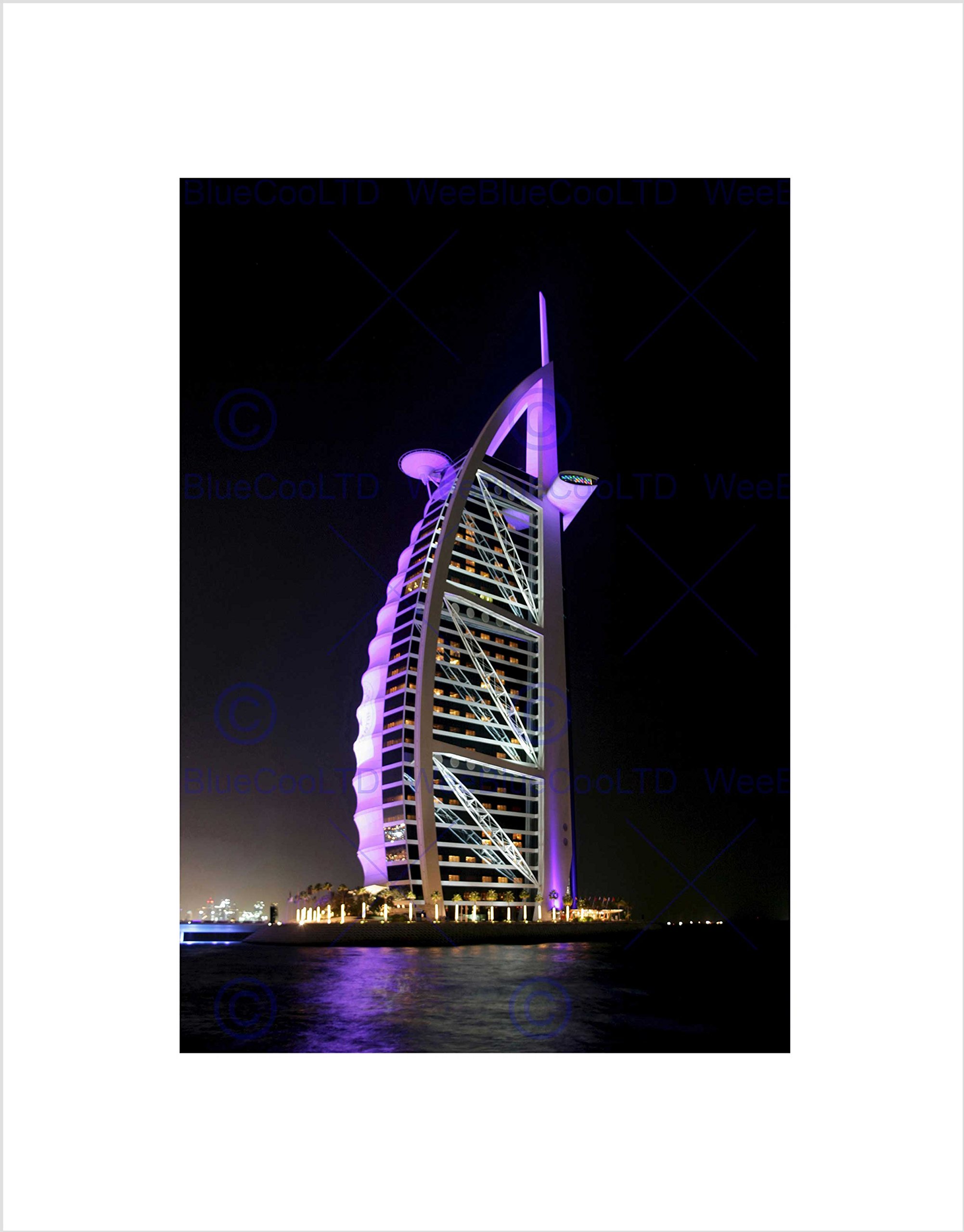 Wee Blue Coo Burj Al Arab Dubai Building Art Wall Art Print