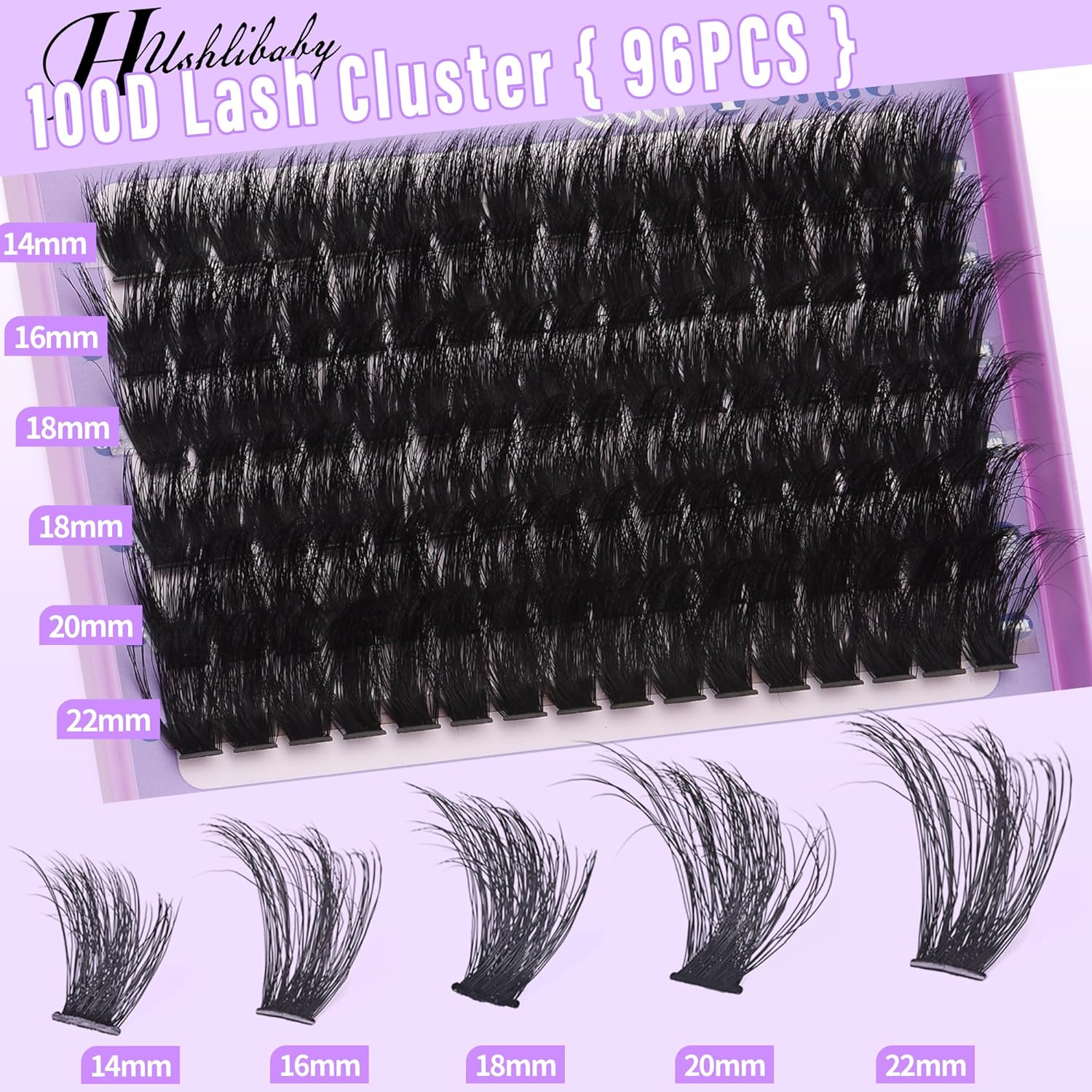 Lash Clusters with Bottom Lashes 100D+200D Mega Thi Lashes Clusters