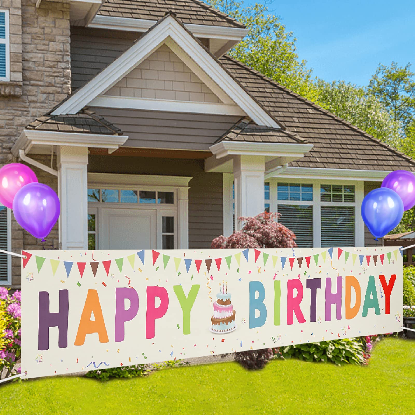 Buy Happy Birthday Banners, Large Happy Birthday Decorations, Colorful