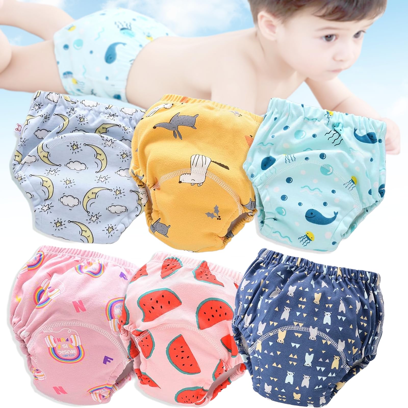 Nassfrei TrainingsunterwäSche,Nassfrei Absorbierende Kleinkind-UnterwäSche,Nassfrei Unterhose Kinder,Unterhose Kinder Toilettentraining (F set,M)