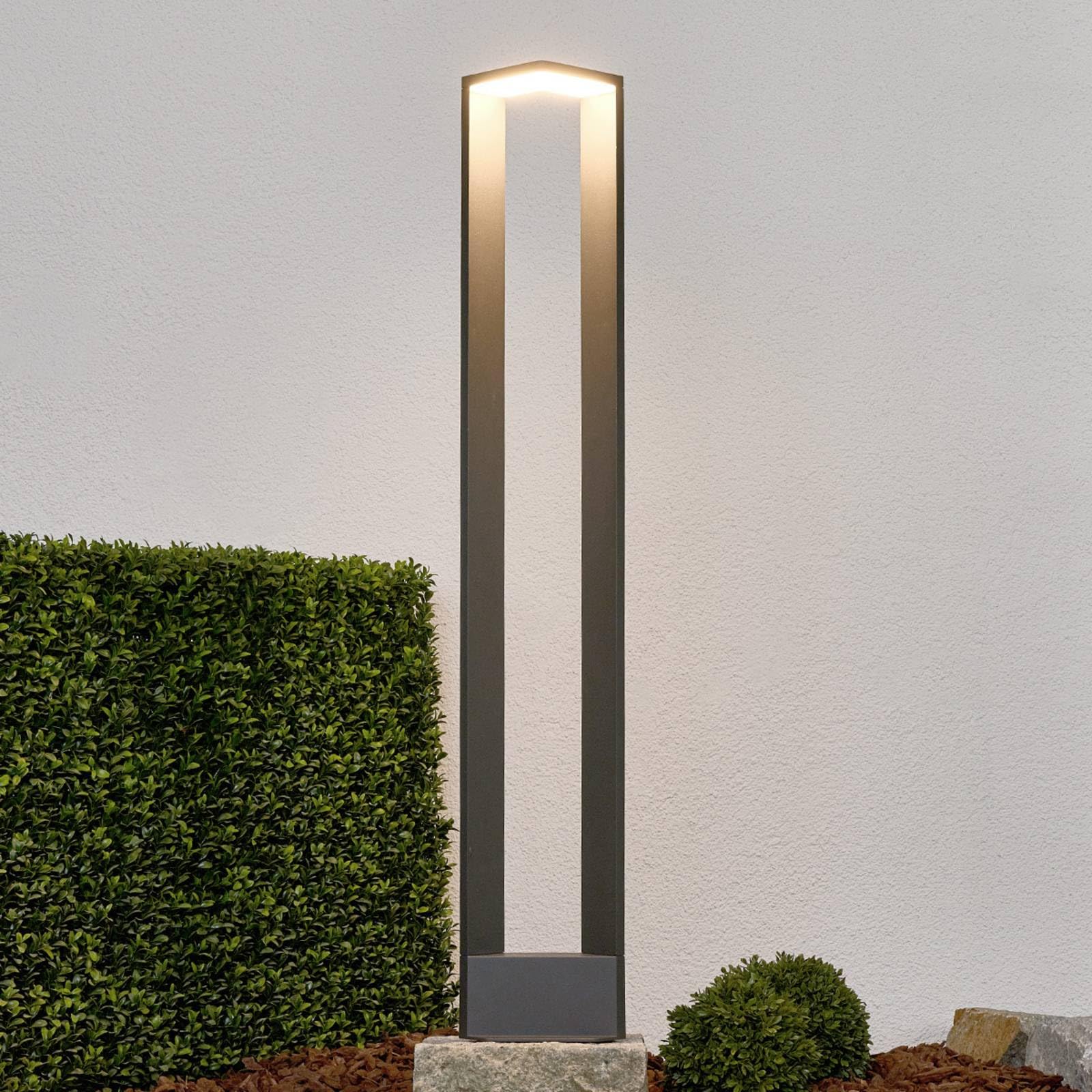 Lucande LED Eclairage Exterieur Jeny (Moderne) en Noir Aluminium (1 lampe,à), Luminaire Lampe Jardin Borne Lumineuse
