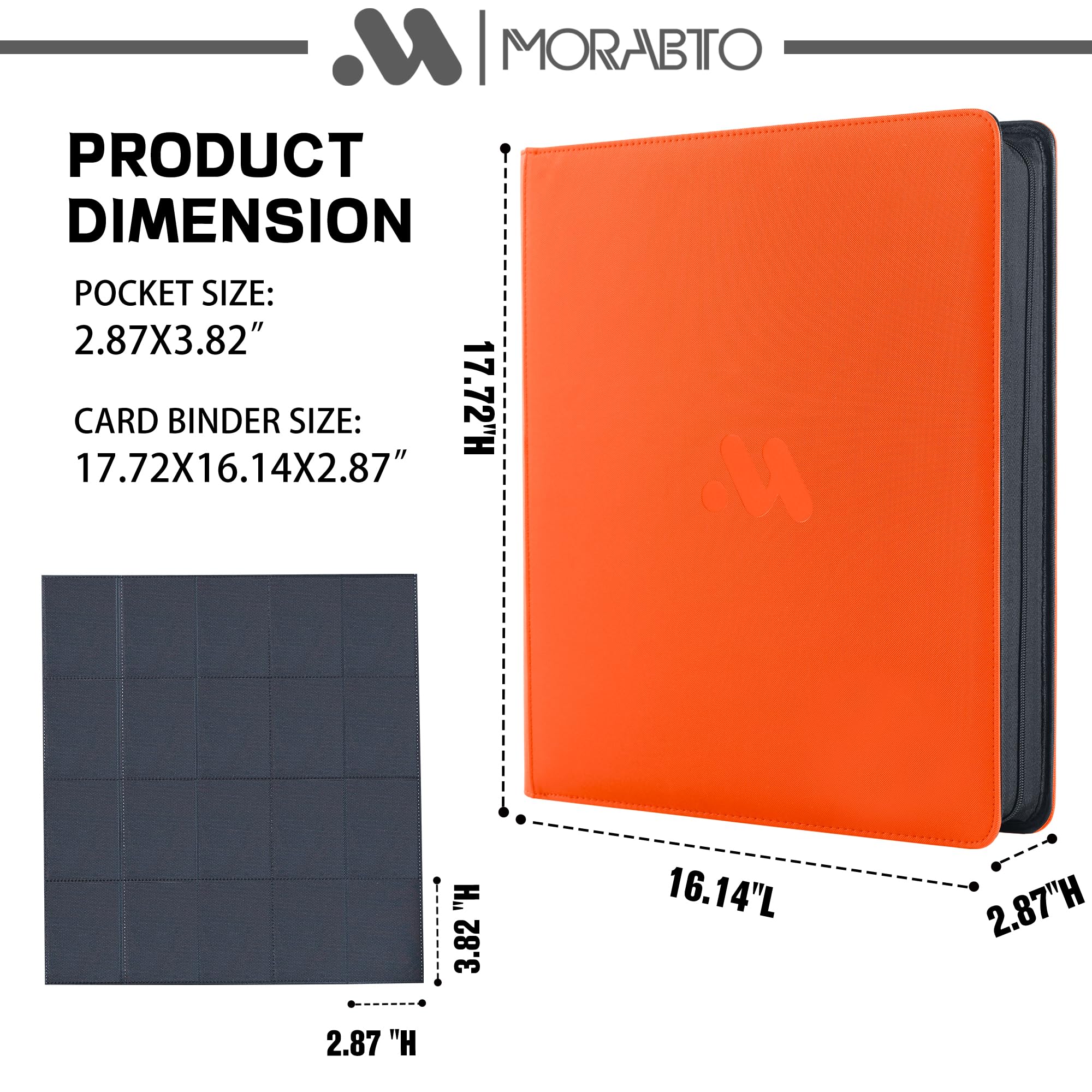 Carpeta de tarjetas de 20 bolsillos, carpeta de tarjetas coleccionables con capacidad para hasta 2000 tarjetas con 50 fundas, álbum con cremallera compatible con tarjetas TCG, tarjetas de