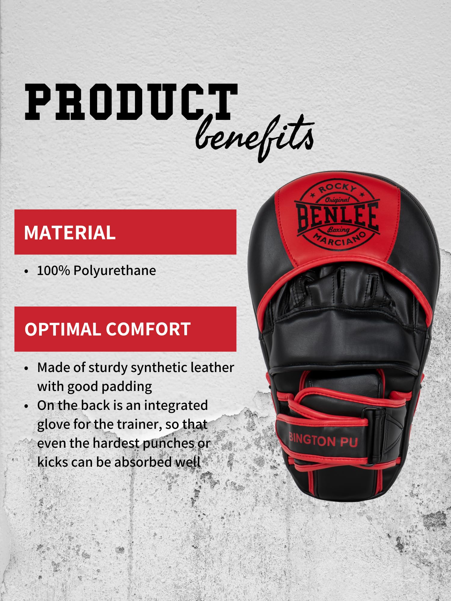 BenLee Punch Mittens Abington PU Black/Red One Size