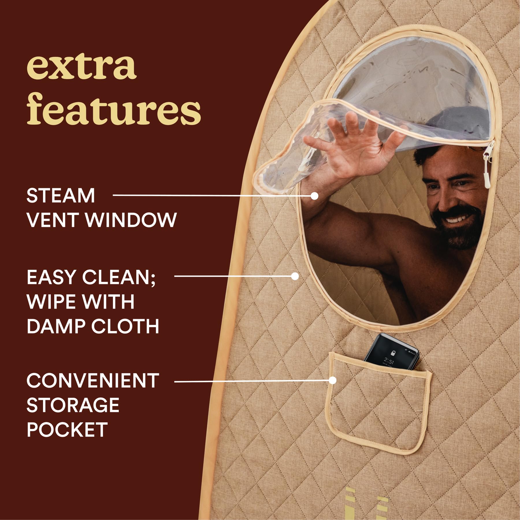 Homedics Sauna portátil – Sauna de Vapor Personal Plegable para aliviar el estrés y relajación Muscular, configuración rápida de 1 Minuto, se calienta a 46.1 °C, sesión de hasta 60 Minutos, diseño