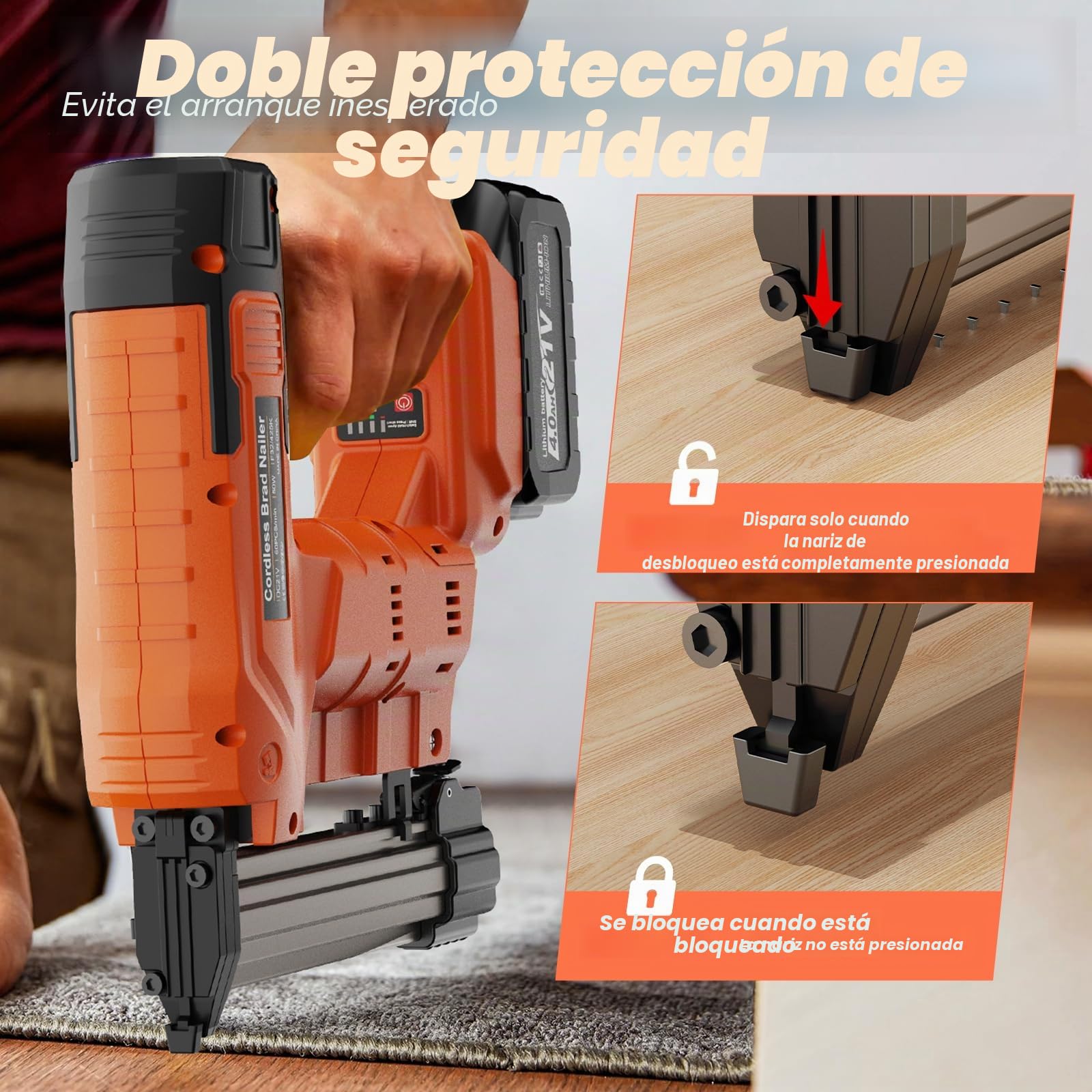 Clavadora Electrica de Clavos Compatible con Makita 18V, Grapadora Clavadora 2 en 1 18GA con batería 4.0Ah, cargador, 800 clavos y 800 grapas incluidas para mejoras del hogar