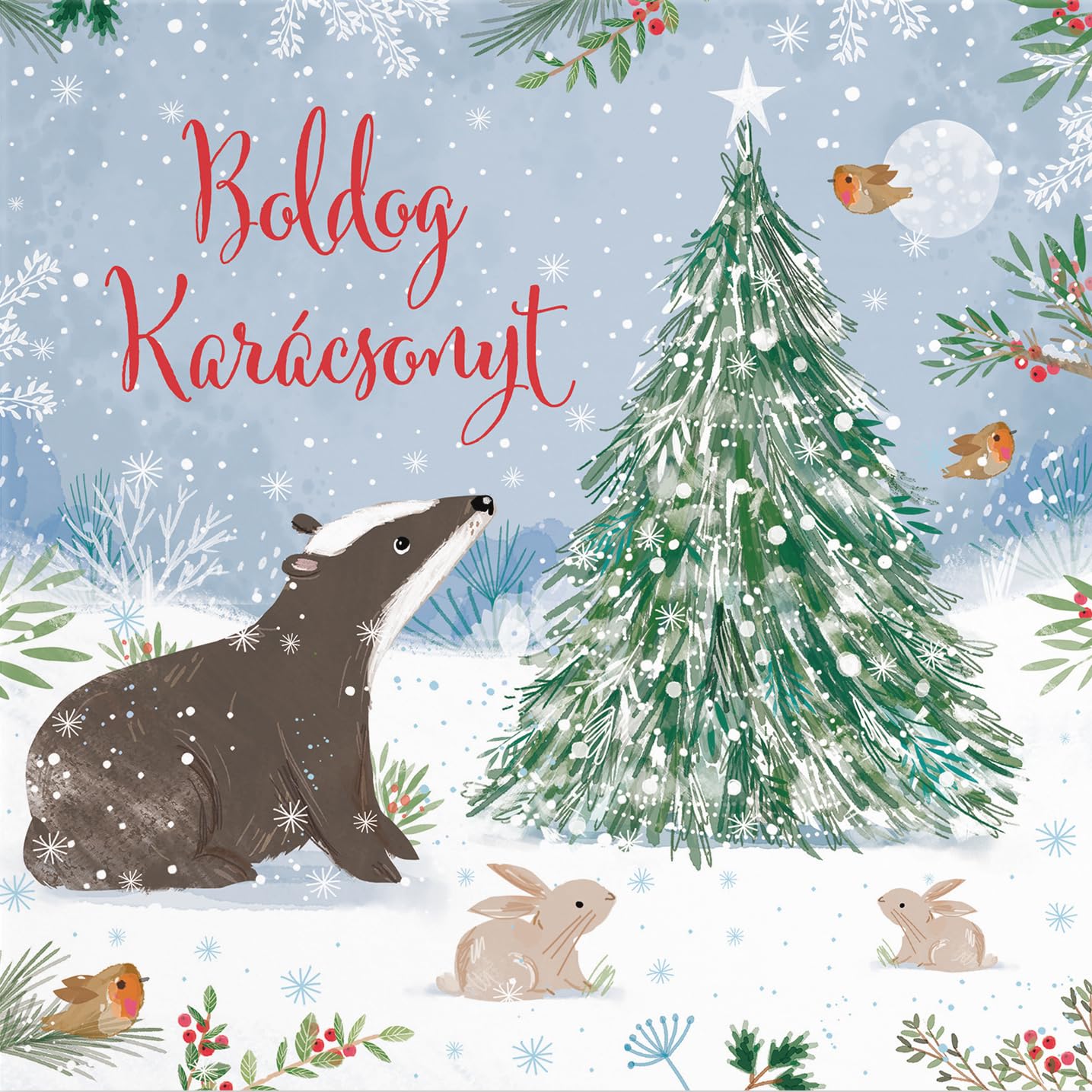 Hunts England, Badger Hungarian Christmas Card, Nature's Treasures - Image 2
