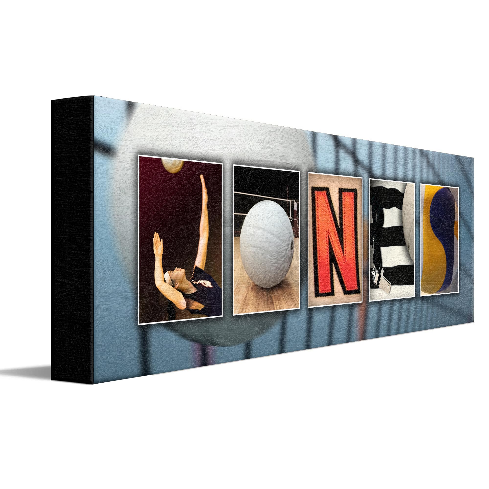 VOLLEYBALL Custom Photo Name Art | Premium Unframed Poster | 36”x12"
