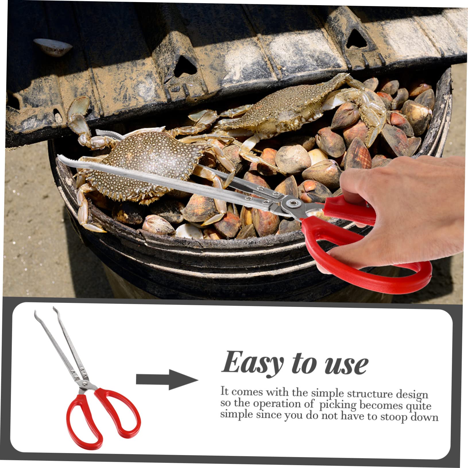 Tragbare Fischzange aus Edelstahl und Abs Leichte Lange Multifunktionsclip für Grill und Outdoor Praktisches Anglerzubehör zum Greifen von Fisch und Krabben