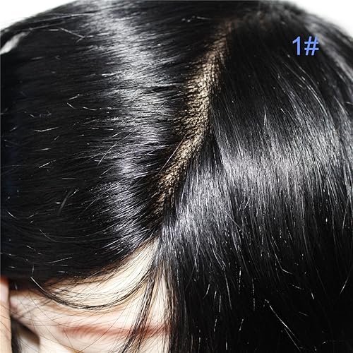 Miniatura 9 de lumeng Pelucas para hombres Hairpiece Mono Lace Systems Mens Toupee Tamaño 7x9 pulgadas Color 1 # Pelucas de Encaje Hombres Unidades de Reemplazo