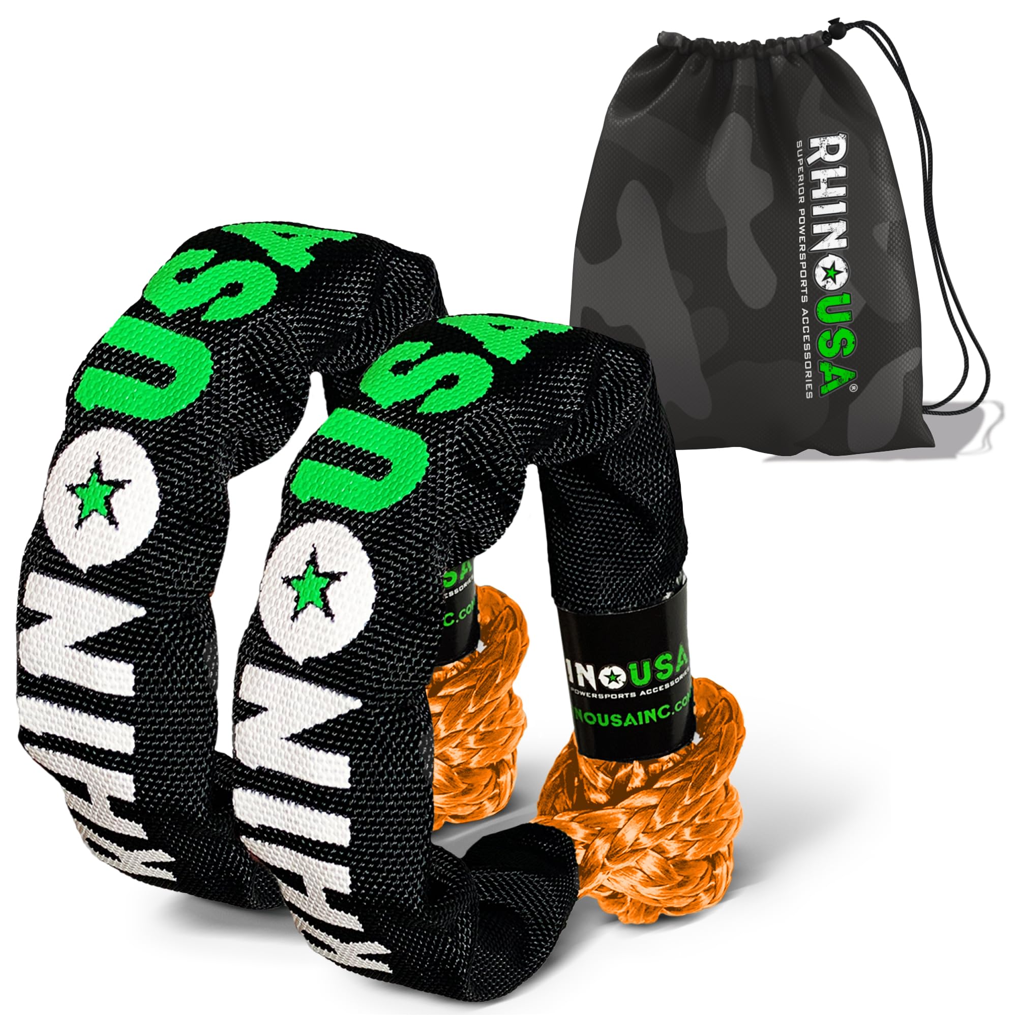 Rhino USA Synthetic Soft Shackle Rope (2-Pack) - 44,050lb Offroad Recovery