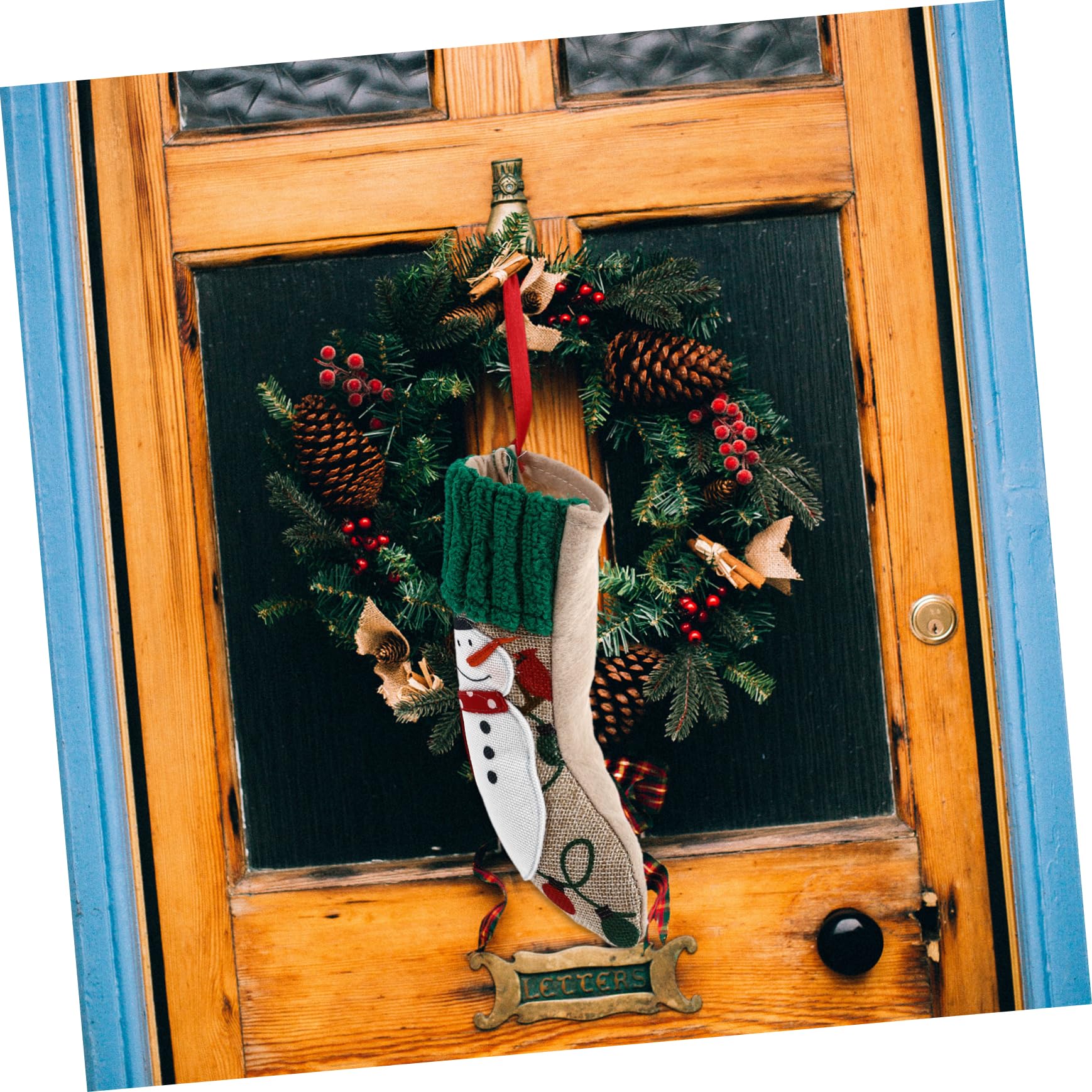 Zerodeko 6 Set Calza di Natale Calze di Natale Appendiabiti Gonfiabile Decorazione Arredamento Juta Sacchetti di Iuta Natalizi Peluche Sospeso Calze per Gnomi Biancheria 2 Pezzi * 6