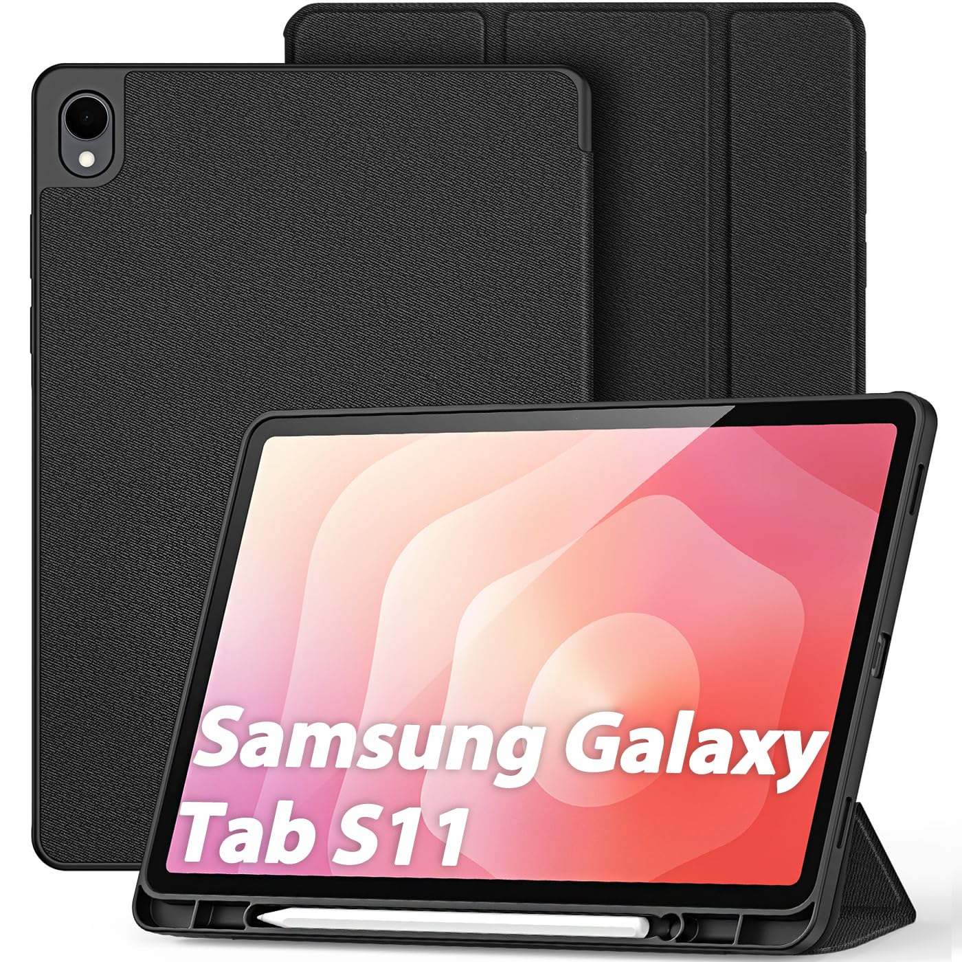 DUX DUCIS Hülle für Samsung Galaxy Tab S11, Schlank leichte und Klappständer Schutzhülle Mit S Pen Halter für Tab S11 Tablet, Auto Schlaf/Wach Kompatibel, Schwarz