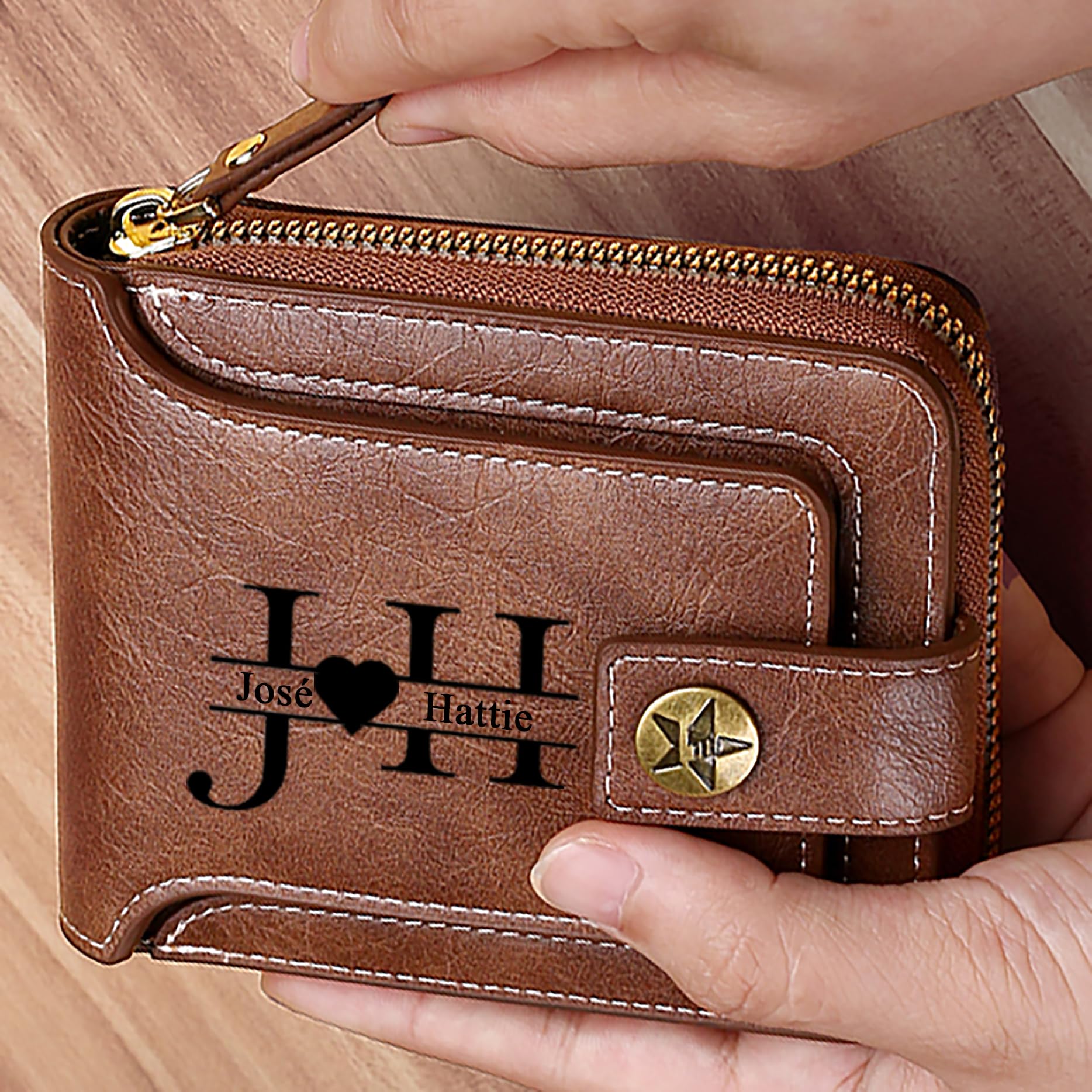 Portafogli personalizzati per uomo Portafoglio inciso personalizzato Regali di compleanno personalizzati per marito, fidanzato, papà, figlio, idee regalo personalizzate per la festa del papà,