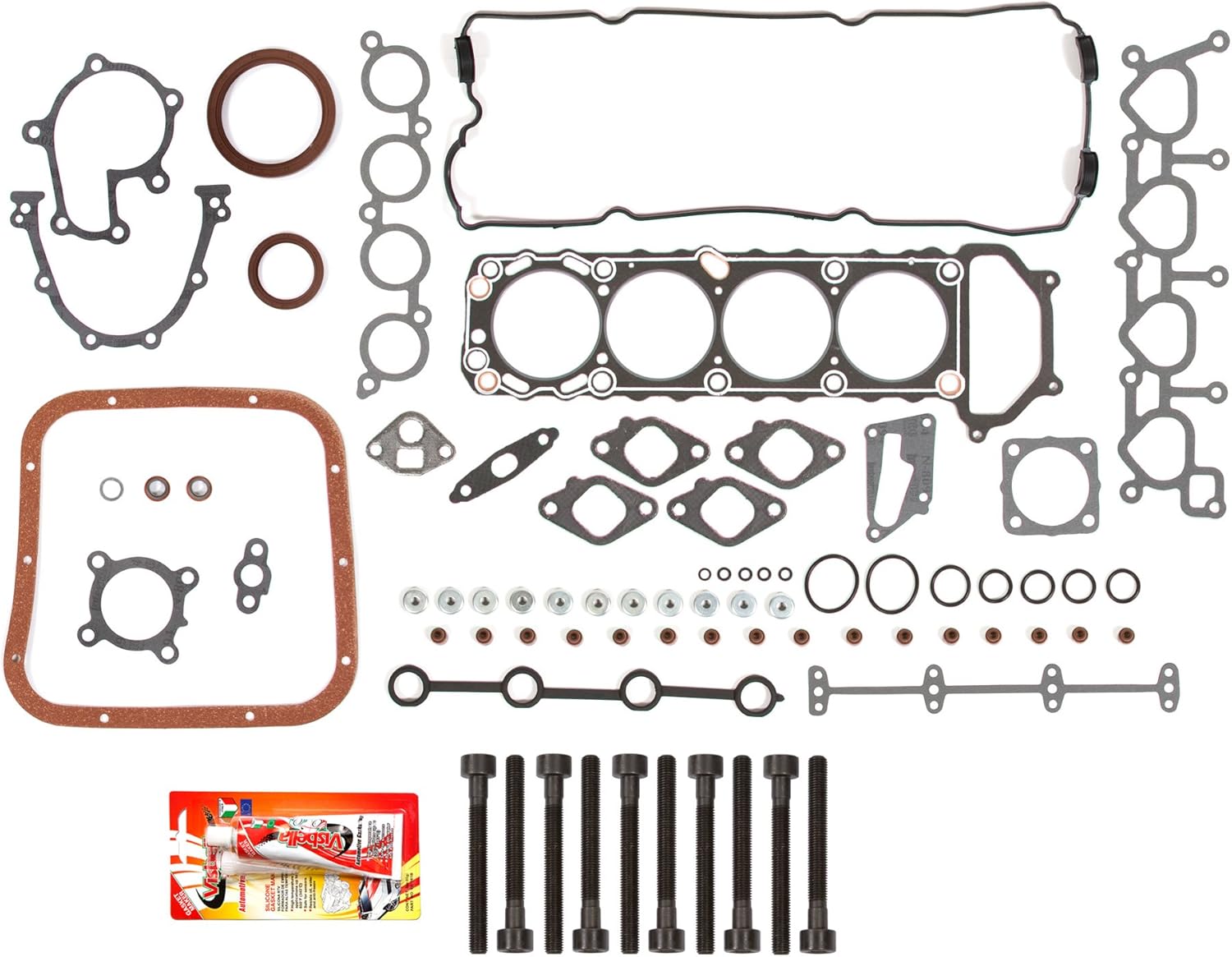 Compatible With 93-01 Nissan Altima 2.4 DOHC KA24DE Full Gasket Set Head Bolts