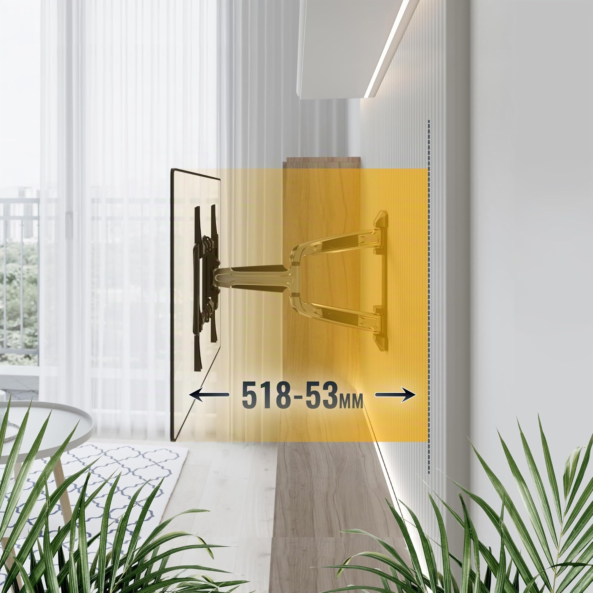 RICOO Soporte TV Pared Giratorio Inclinable Televisión 32-65" (81-165cm) S0644 Brazo articulado Televisor LED/LCD/Curvo VESA 200x200-400x400