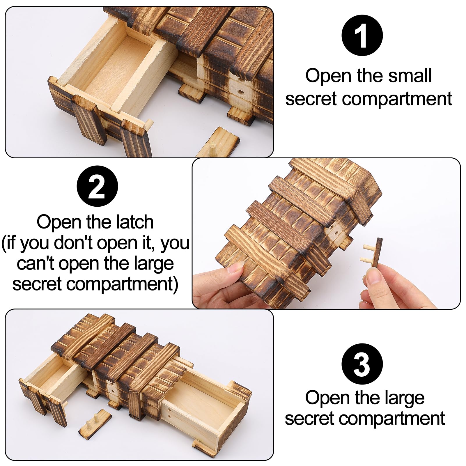 Caja De Regalo Mágica Con Compartimento Secreto – Rompecabezas De Madera Para Regalar Dinero, Joyas O Cupones (10x6 Cm) Caja De Regalo Secreta