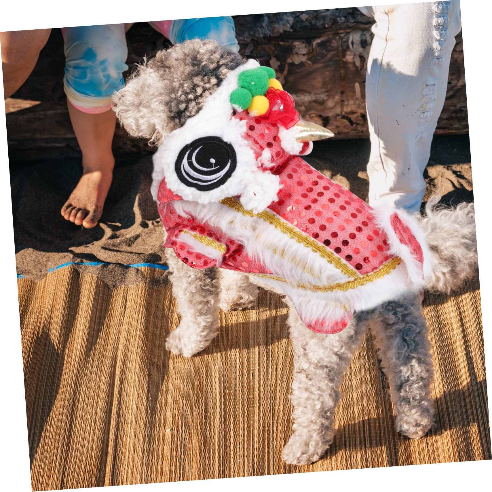 3 Piezas De Ropa para Mascotas Conjunto De Lentejuelas Chaqueta Cálida Chaqueta De Lentejuelas Traje De Perro De Navidad Traje De León De para Mascotas Traje De Gato Traje