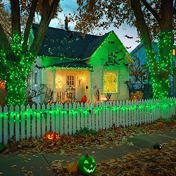 JMEXSUSS 2 Pack Green Halloween Lights, Total 400 LED 151FT