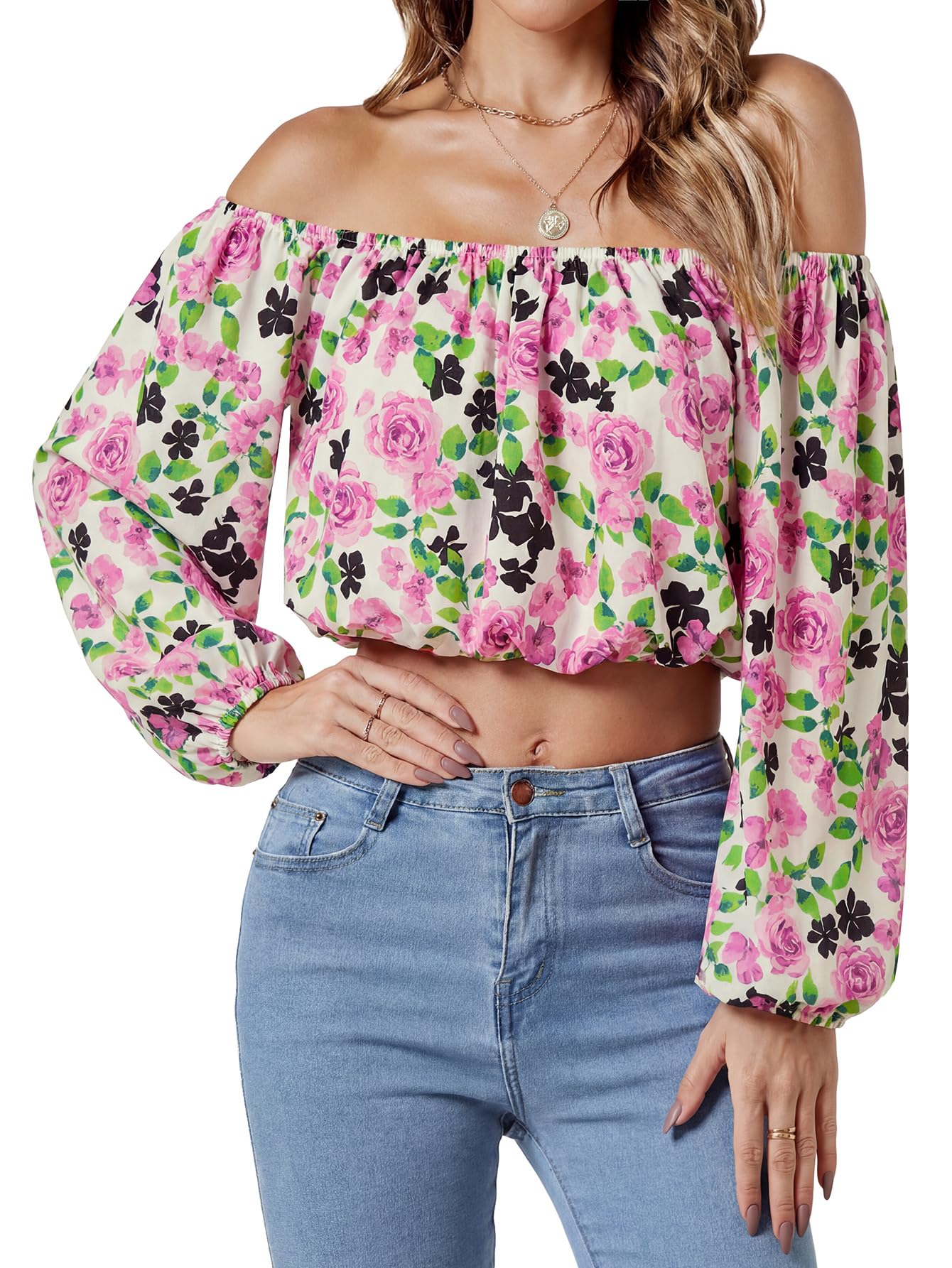 Umenlele Women's Off Shoulder Crop Top