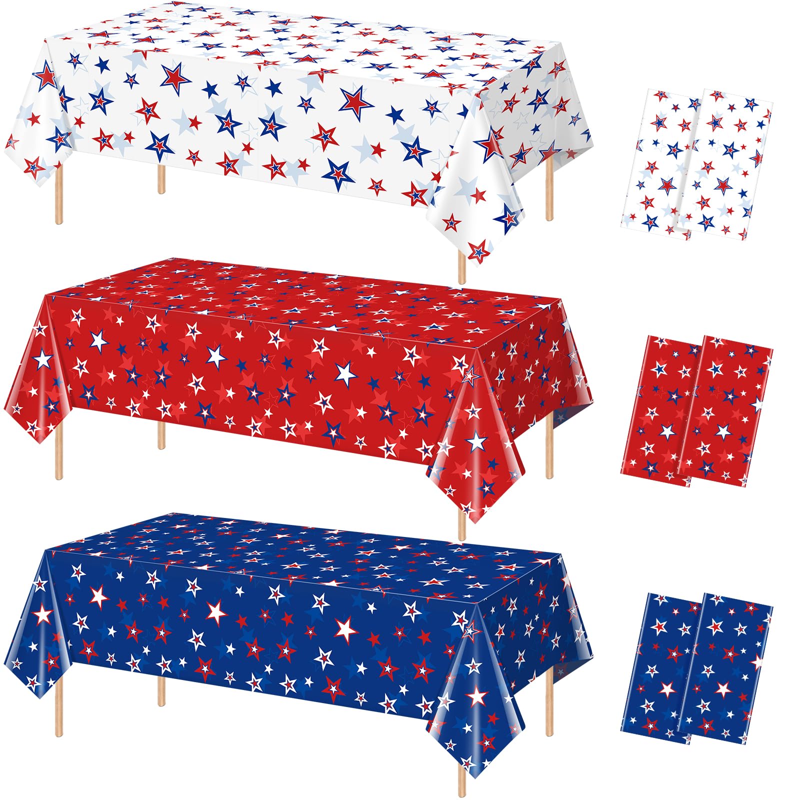 Nappe 4 Juillet plastique pour décoration de table de barbecue et buffet américain
