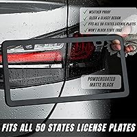 SunplusTrade Black Matte Aluminum License Plate Frames (2 Pack) - Rust-Proof, Anti-Scratch, Universal Fit with Screw Caps