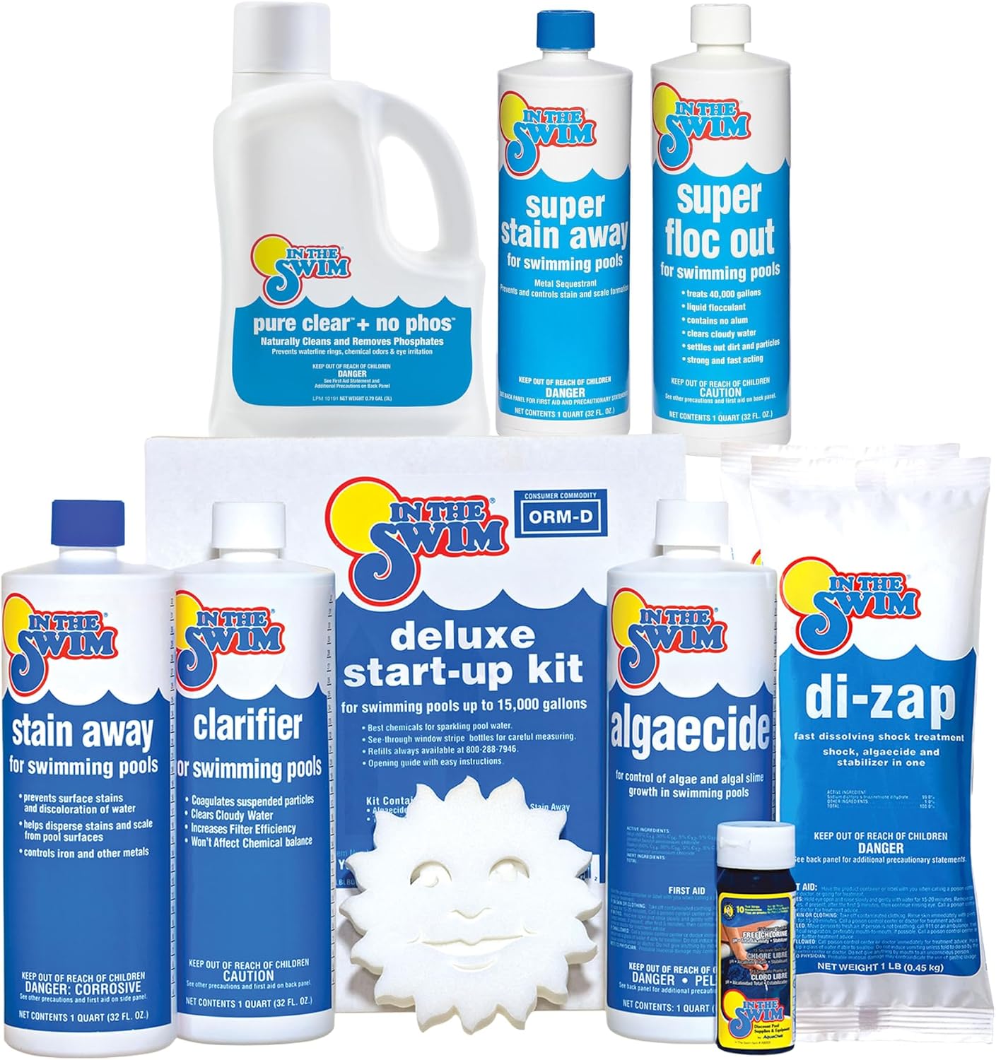 In The Swim Well Water Swimming Pool High Metals Start-Up Kit - Opening Chemicals - Advanced Iron, Metal & Phosphate Control - 15,000 Gallons