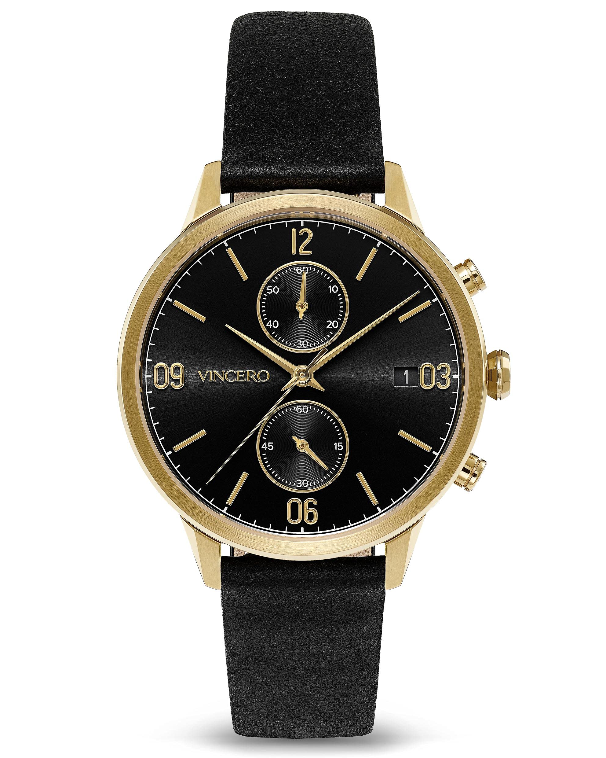 SolarCosaVincero The Reign Jet Black/Gold, Strap.