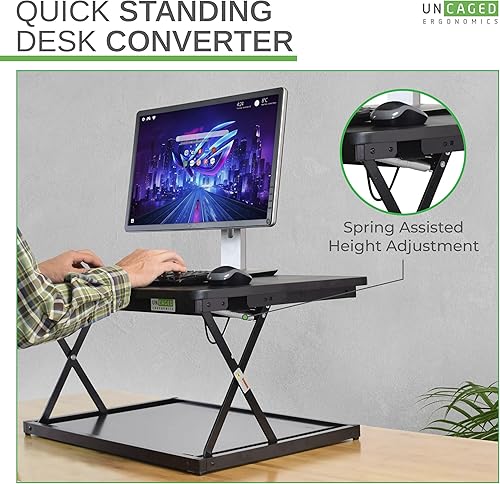 Miniatura 5 de CHANGEdesk Mini convertidor de escritorio de pie para computadoras portátiles Monitores individuales ergonómico altura ajustable sentado soporte