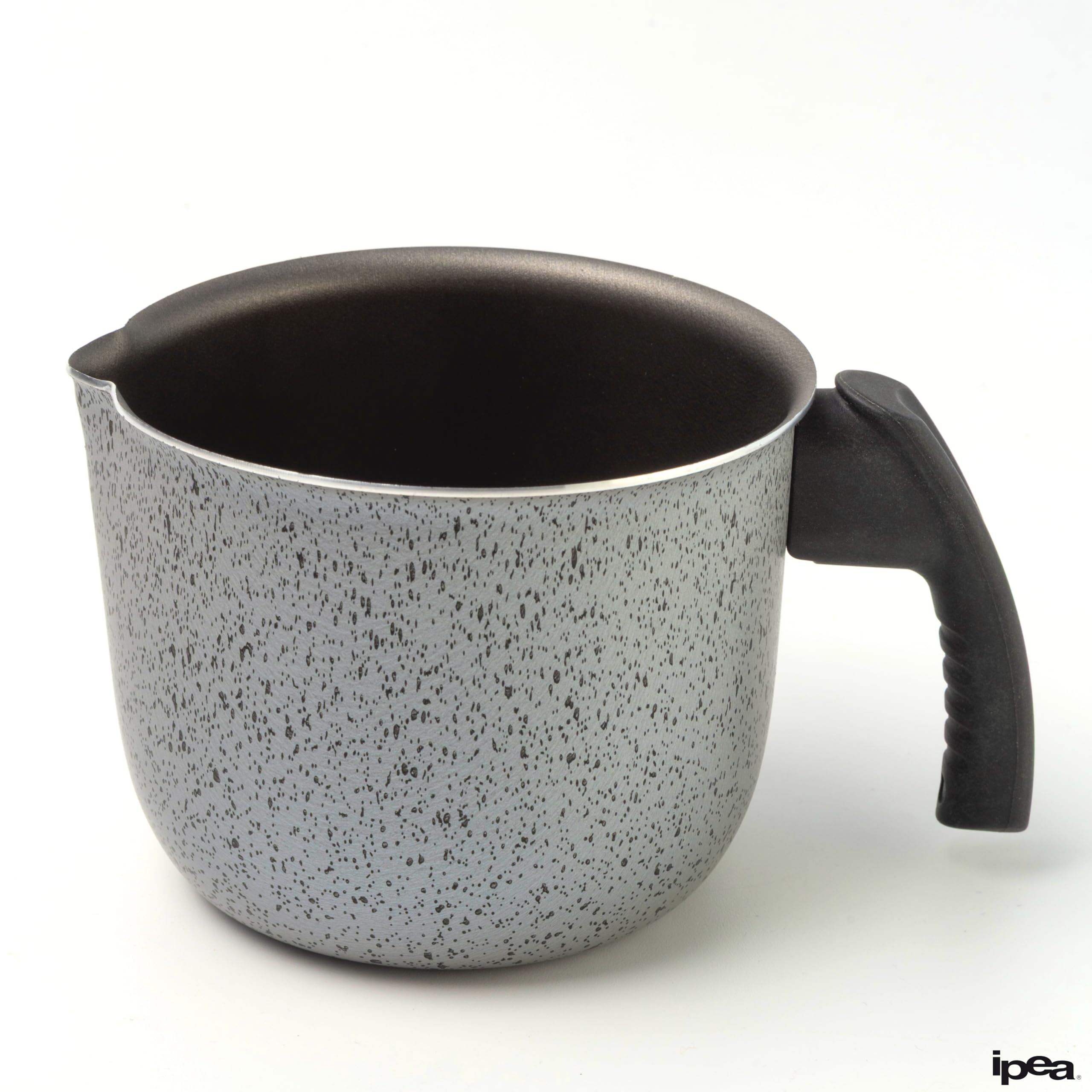 IPEA Bollilatte in Alluminio effetto Granito per Fornelli a Gas – 12 CM - Pentolino per Latte, Caffè e Cucina – Antiaderente con Manico Ergonomico –– Pentolino da Cucina Compatto - NO INDUZIONE