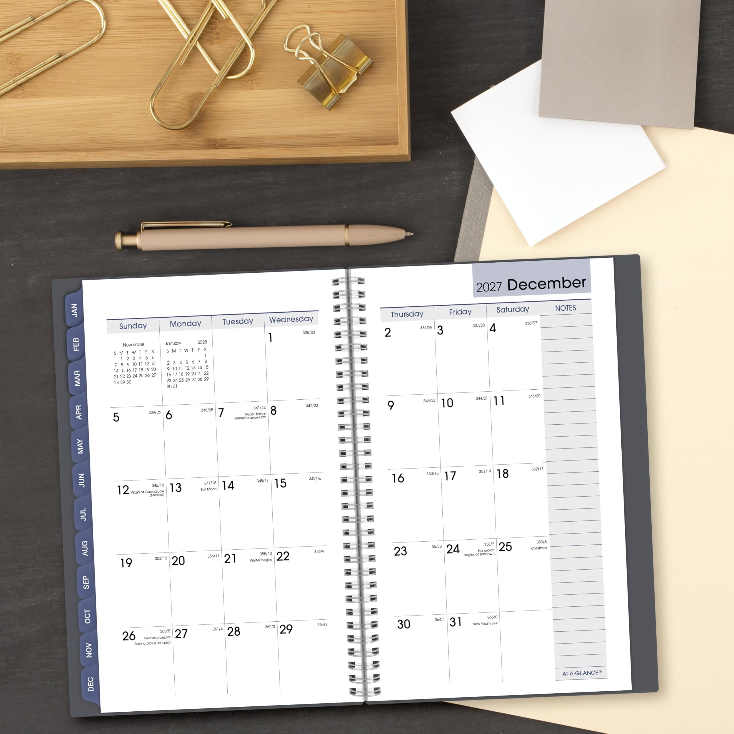 AT-A-GLANCE DayMinder GC2000727 Planer für 2027, Wochen- und Monatsplaner, 12,7 x 20,3 cm, Grau