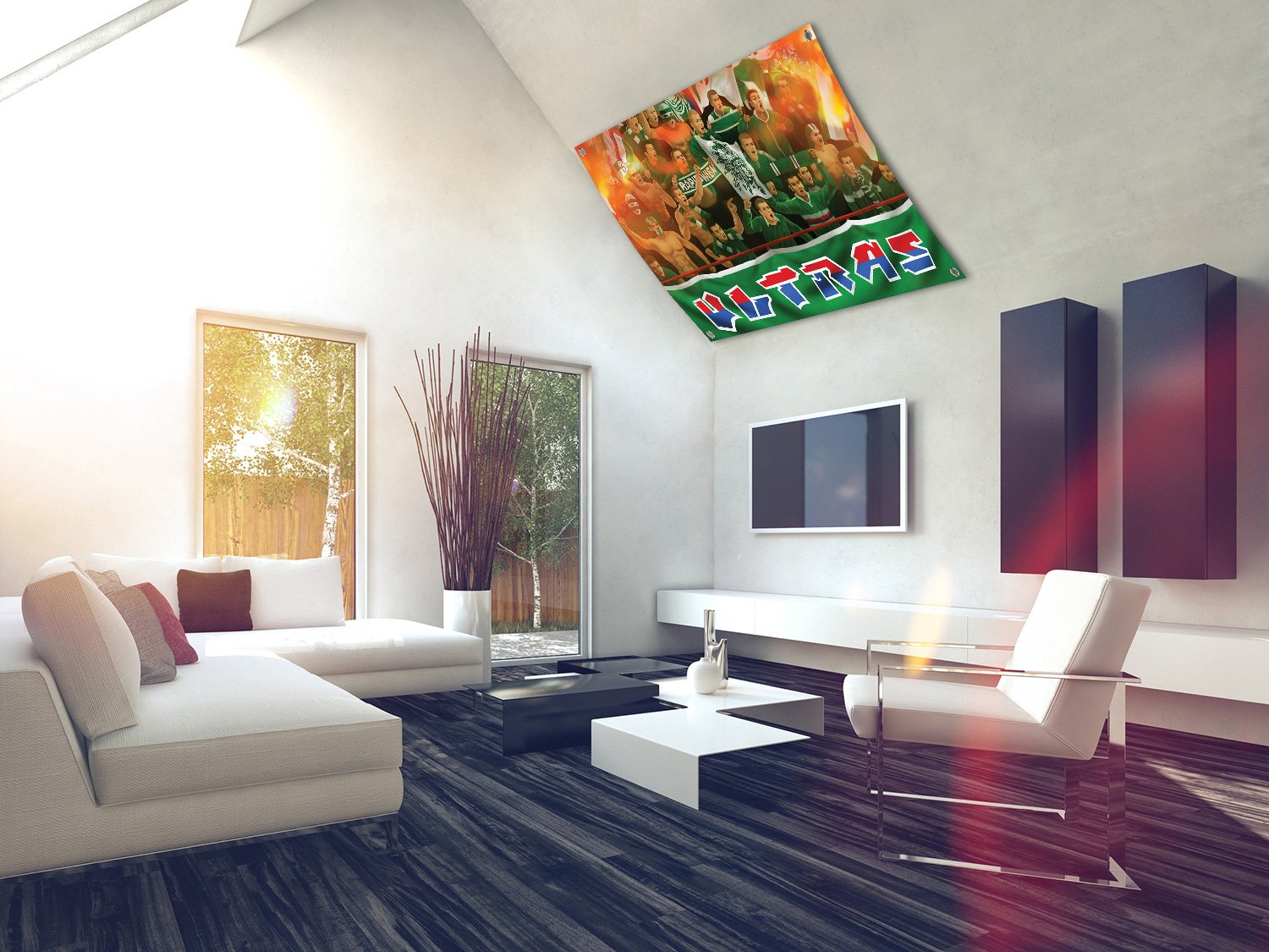 Rapid Fans Bild auf PVC Plane/PVC Banner inkl Ösen, Maße: 120x80 cm