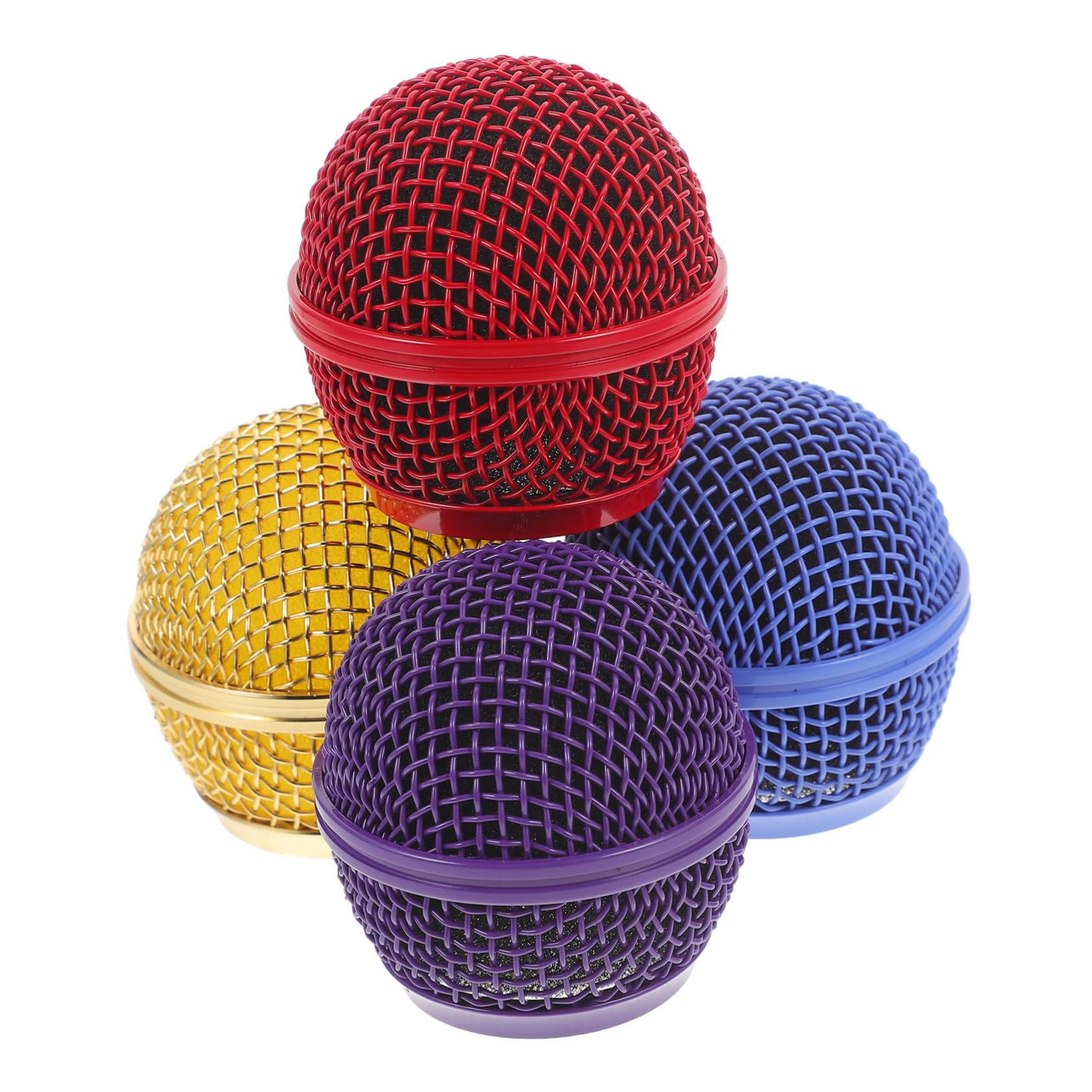 Generic 4pcs Replacement Grille Mic Head Mesh Grill for Microphone Accessories