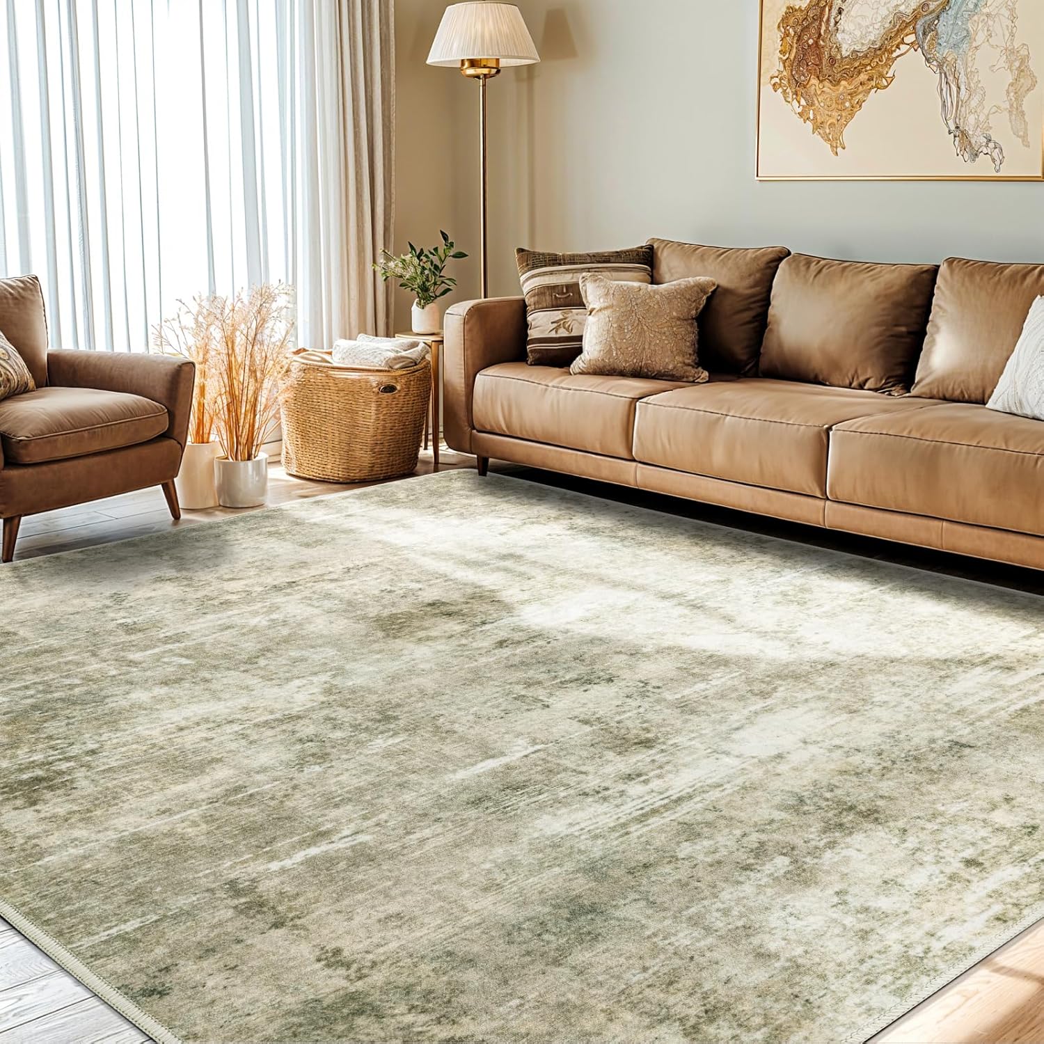 Shilucheng 8x10 Rug for Living Room Neutral Machine