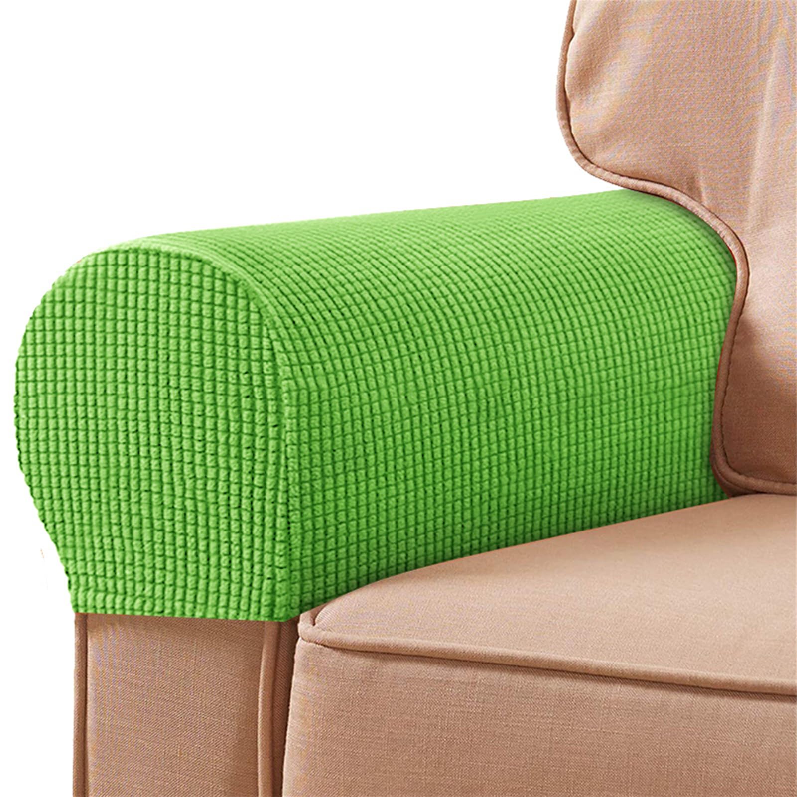 Morbuy Set of 2 Stretch Armchair Covers for Arms, Spandex Armrest Covers Anti-Slip Sofa Arm Covers Chair Arm Covers Protectors Sofa Arm Caps Slipcovers (Grass Green)