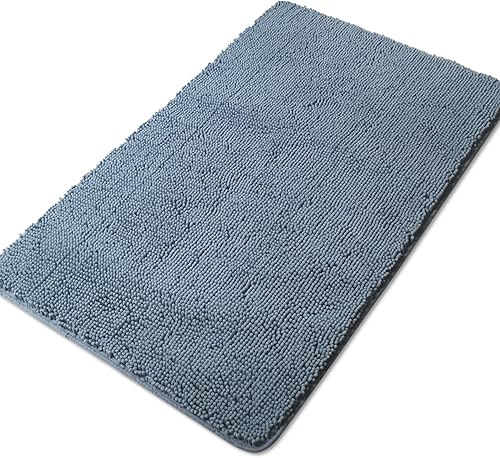 Miniatura 193 de Yeaban Alfombras de baño gris oscuro – Gruesas alfombras de baño de chenilla | Alfombras de baño absorbentes y lavables antideslizantes, alfombras